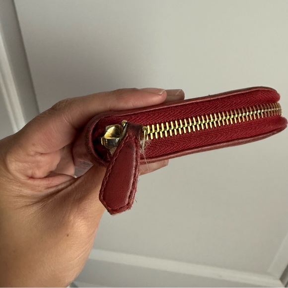 AUTHENTIC Prada Red Leather Zip Around Wallet - Picture 2 of 9